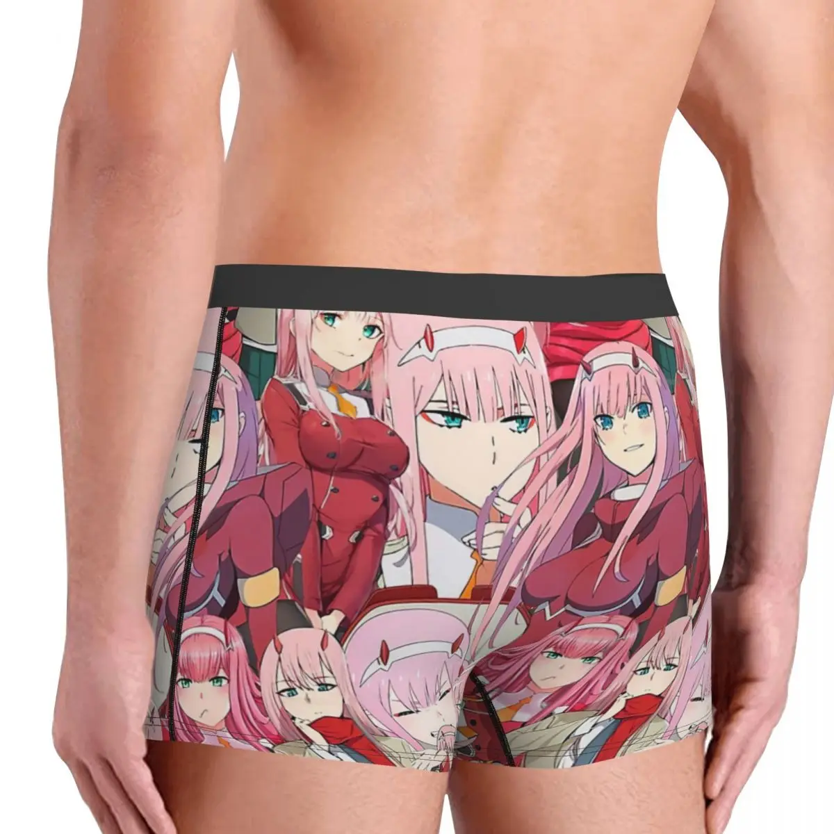 Zero Two Tribute Pattern Underpants Breathbale Panties Male Underwear Print Shorts Boxer Briefs