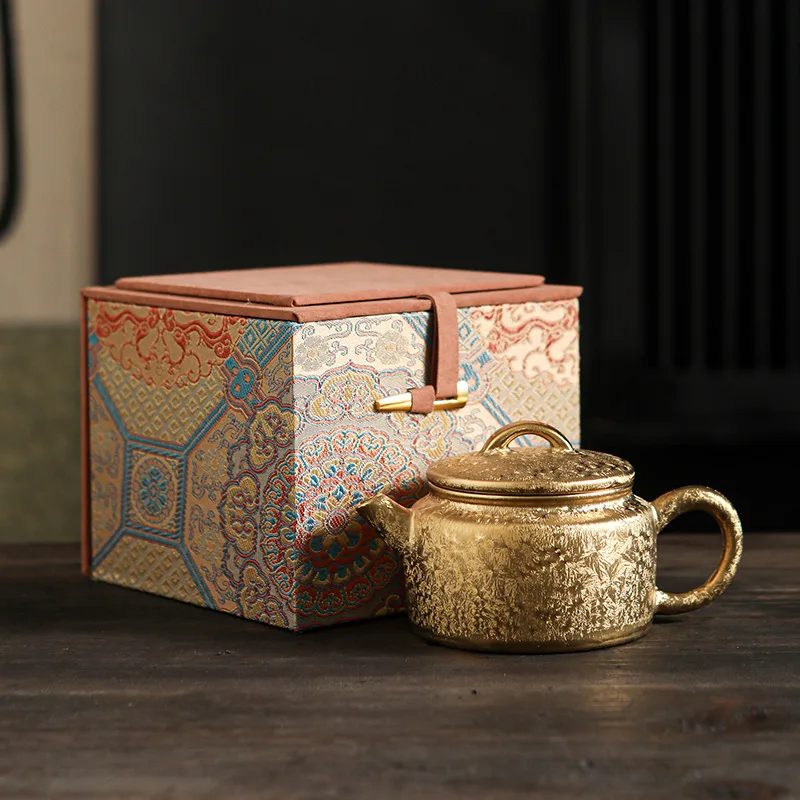 

Gilded teapot home tea set tea room tea brewer is light luxury retro gilt health teapot