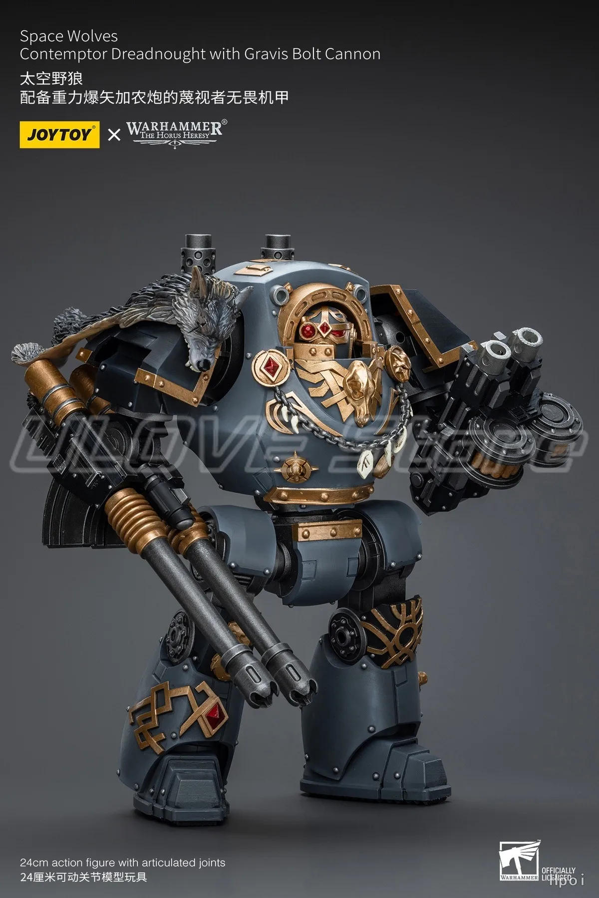En Stock Original JOYTOY Warhammer 40K Space WolvesContemptor Dreadnought con Gravis Bolt Cannon 1/18 modelo de figura de acción Juguetes