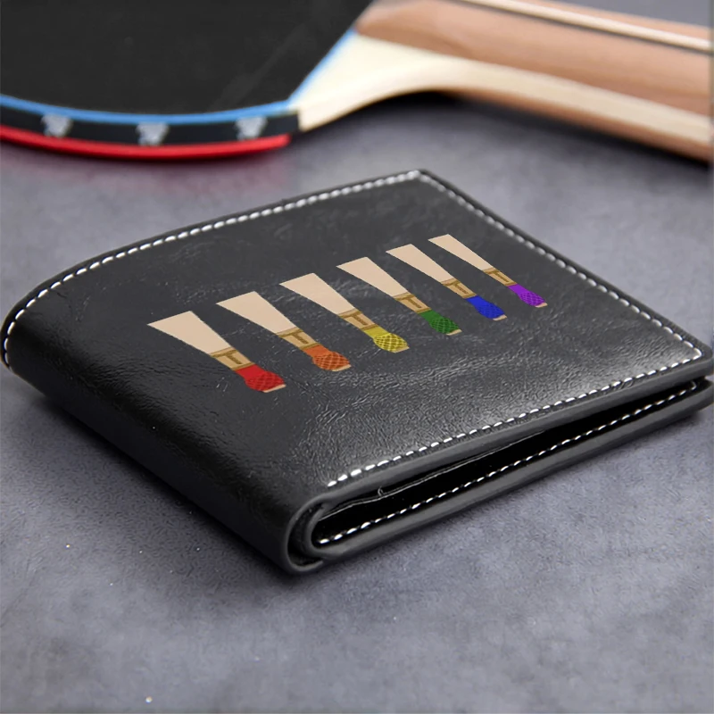 Elegant PU Wallet with Colorful Brush Design Lightweight Durable Men's Compact Wallet for Professional Use
