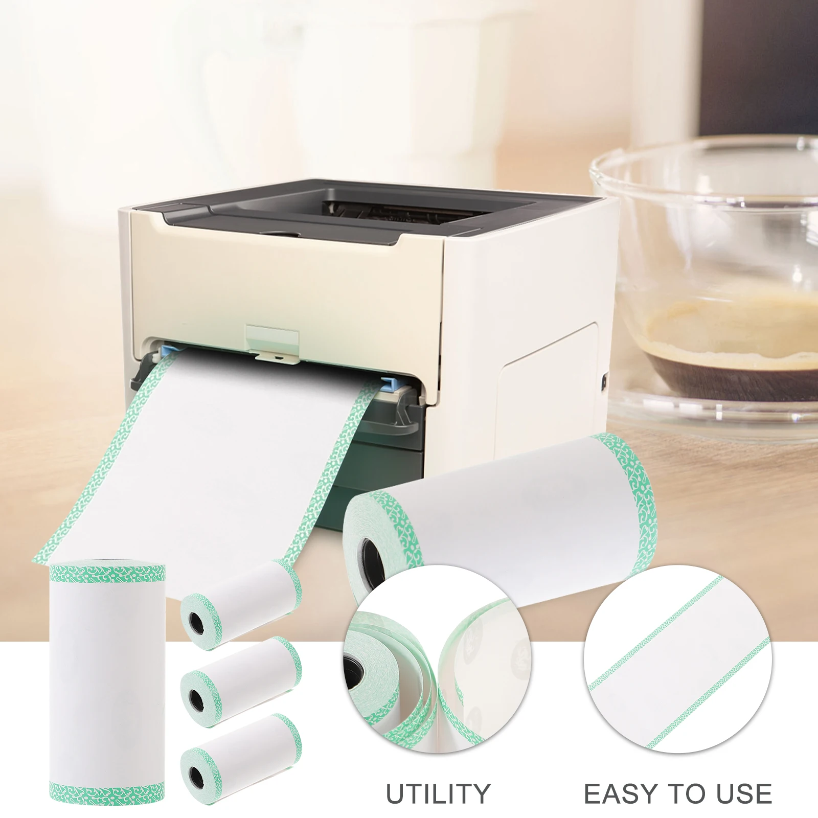 

5 Rolls Thermal Paper 57mm x 3m Receipt Cashier Papers Supermarket Bank Hospital Office Use Clear Print Non-warping