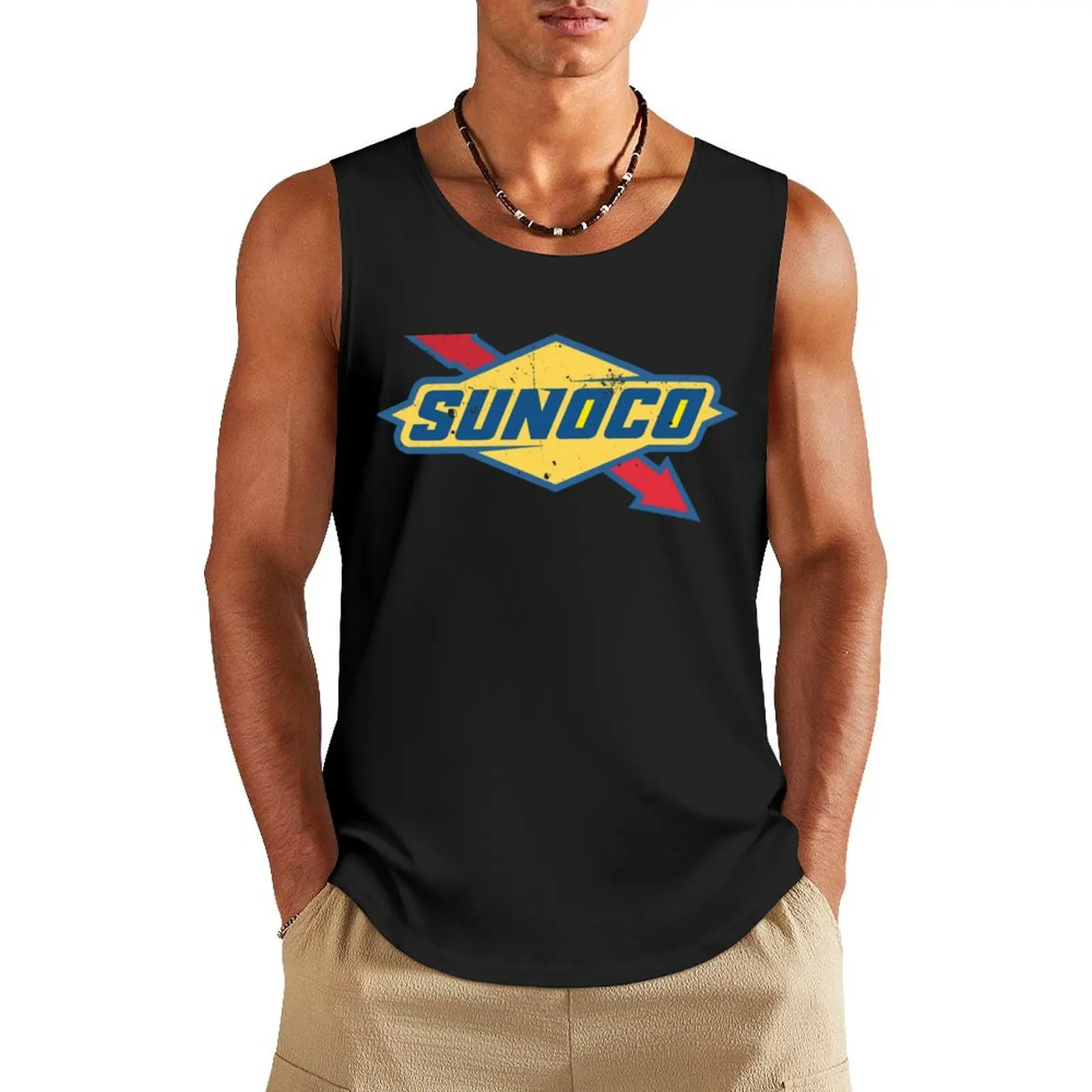 Sunoco Oil Tank Top T-shirt for fitness Men's sleeveless t-shirt Men's gym clothing