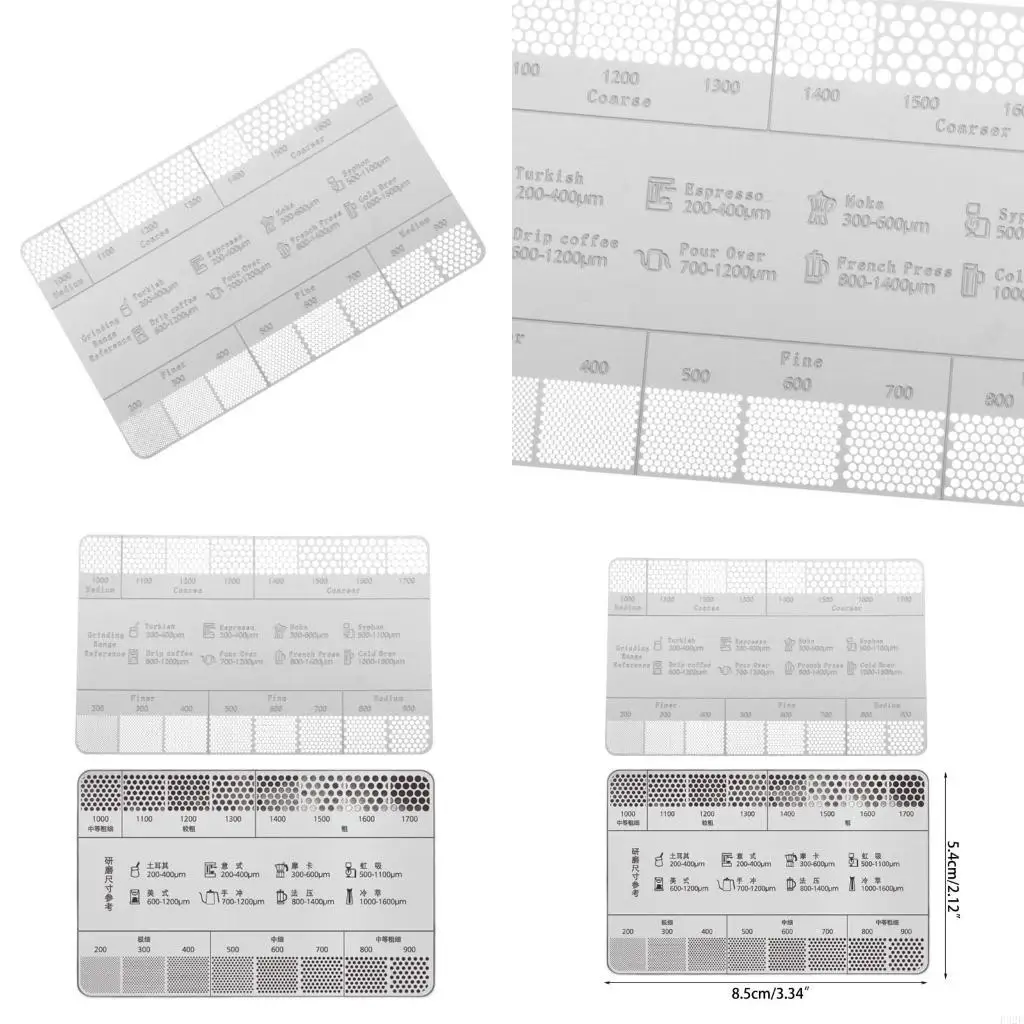 F92F Metal Coffee Grind Size Ruler Professional Coffee Bean Grinder Accessories