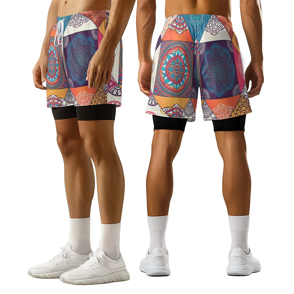 

2024 New Original design retro pattern summer 3D Advanced print casual trend sports High Street ice skating camo shorts