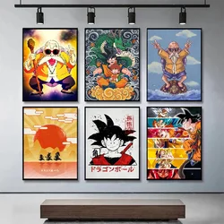 High Quality Vintage Anime Figures Dragon Ball Z Super Saiyan Goku Gohan Vegeta Art Canvas Painting Poster Decorative Paintings