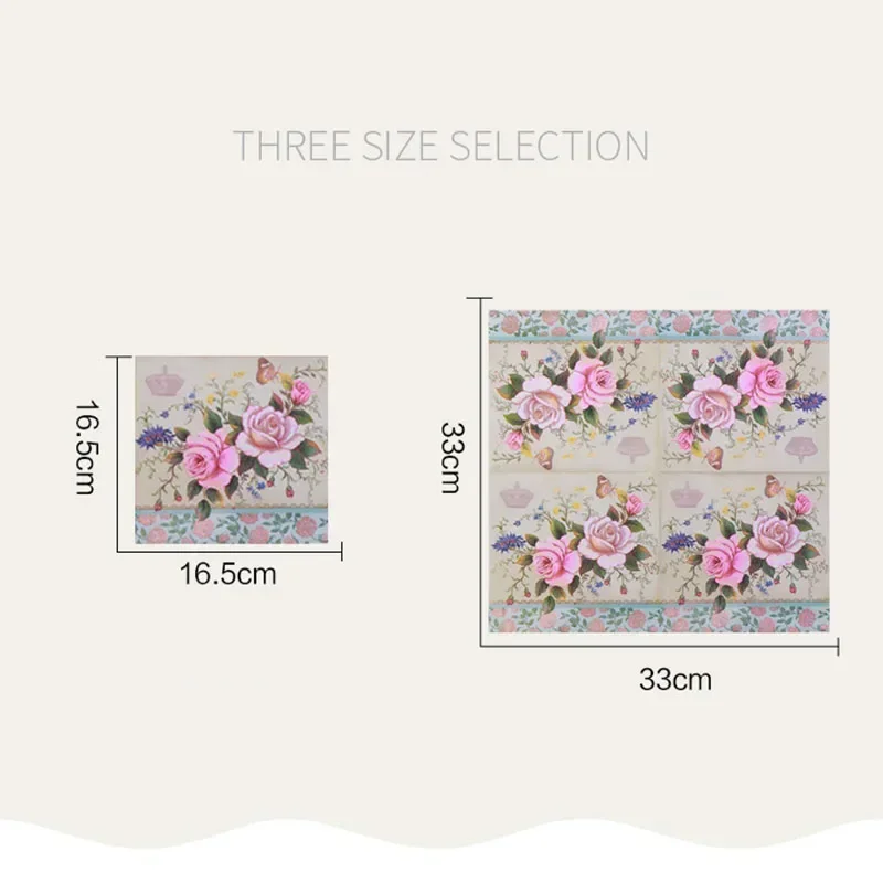 Summer Flora Cocktail Tissue 2-ply Food Grade Printed Butterfly Bone Bart Fragrance Free Drawer Paper 20pcs