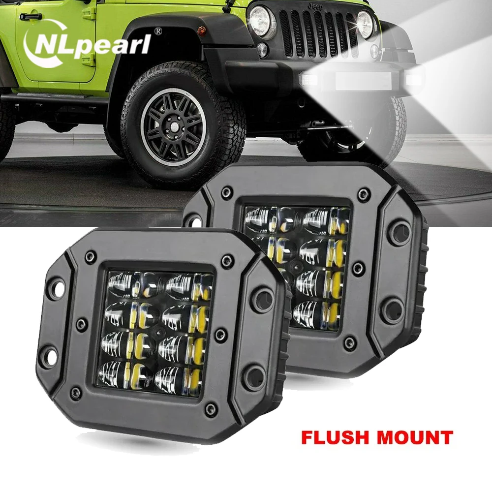 

NLpearl 5" 40W Flush Mount LED Work Light For Tractors boat Auto Off Road 4x4 12V 24V Spotlight LED Light Bar Car Driving Lamp