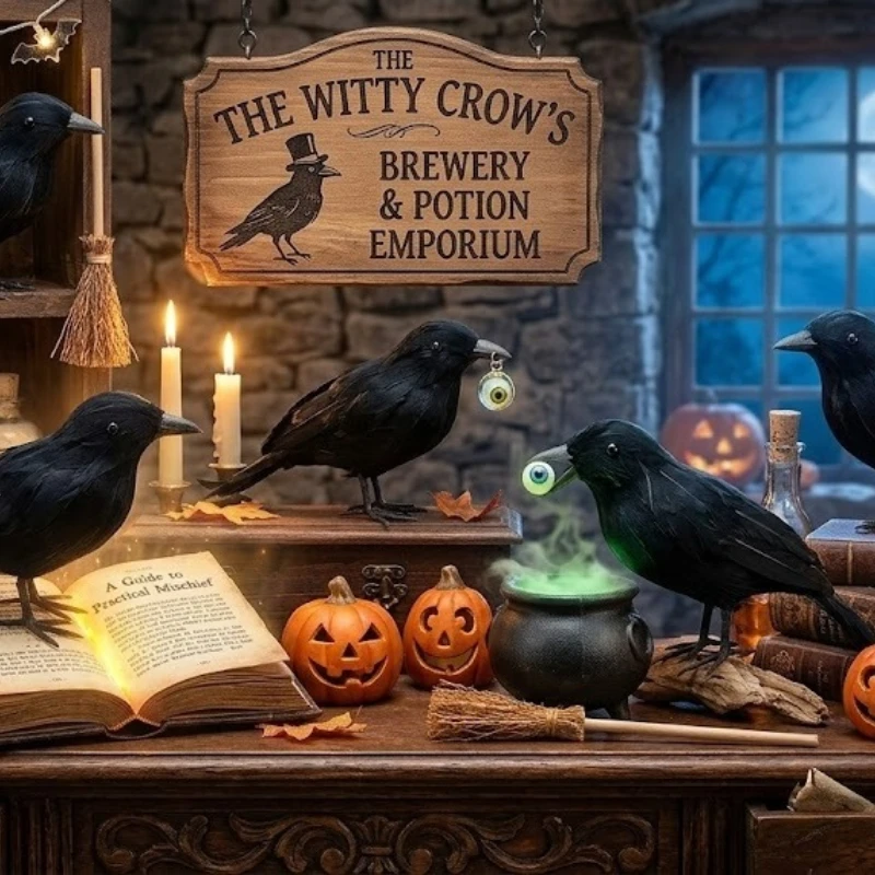 5Pcs Simulation Crow Black Raven Bird Repellent Natural Pest Control Pigeon Repellent Raven Prop Scary Decoration Party Supply