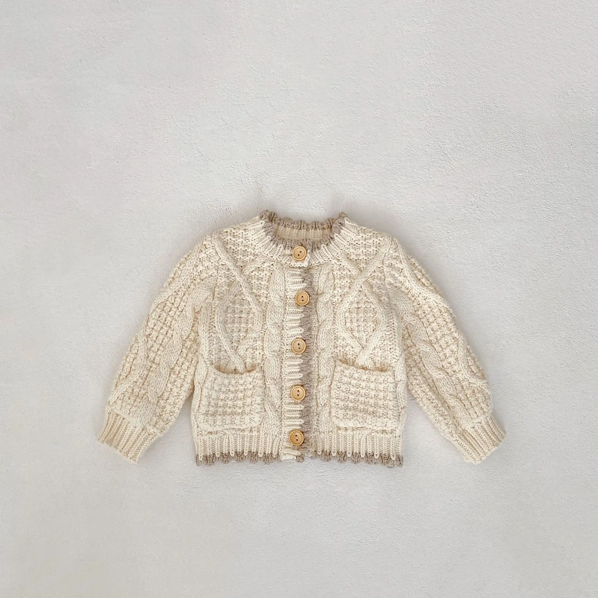 Pull en coton à manches longues pour bébés filles, tricots solides, manteau pour tout-petits, veste pour enfants, cardigan décontracté pour enfants, automne, nouveau, 2025