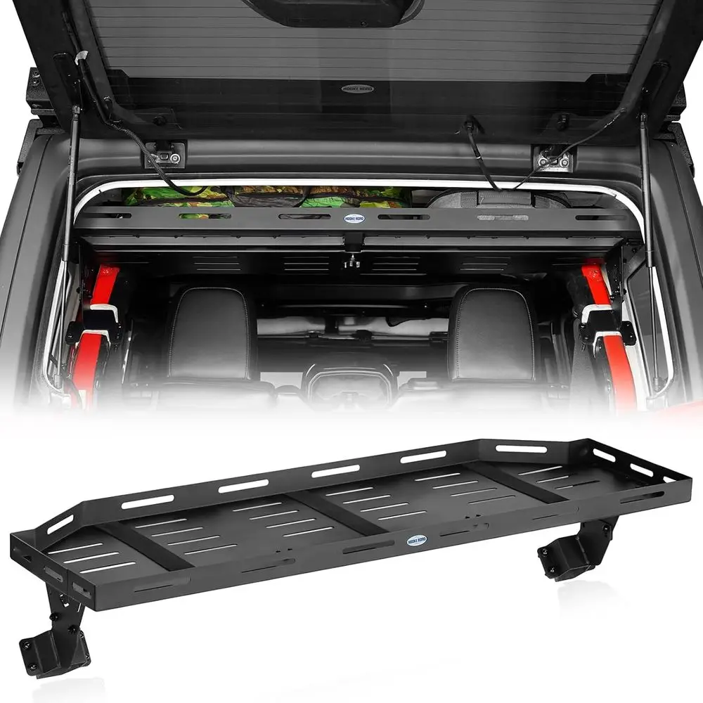 JLU Trunk Upper Cargo Basket Rack Tray or 2018-2026 JL 4-Door Hardtop, Interior Storage Platorm Lage Carrier Shel