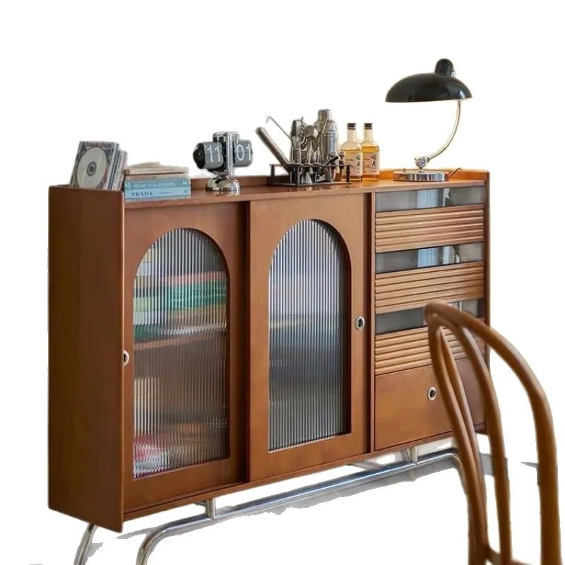 

Скандинавская средневековая обеденная сторона, ретро, простое хранилище, боковой шкаф из цельного дерева, каменная плита, чай, гостиная, настенный вход, декоративный