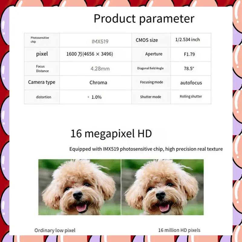 A72Z 16MP Camera For Raspberry Pi5 Camera IMX519 Autofocus 78.5° 4.28Mm Camera Module For Raspberry Pi5 Rpi5 Parts Accessories 1