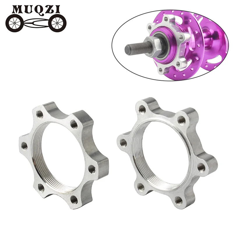 

MUQZI 2Pcs 44mm 48mm Bike Hub Disk Disc Brake Rotor Adapter Freewheel Threaded Hubs 6 Bolt Flange MTB Road Bicycle Accessories
