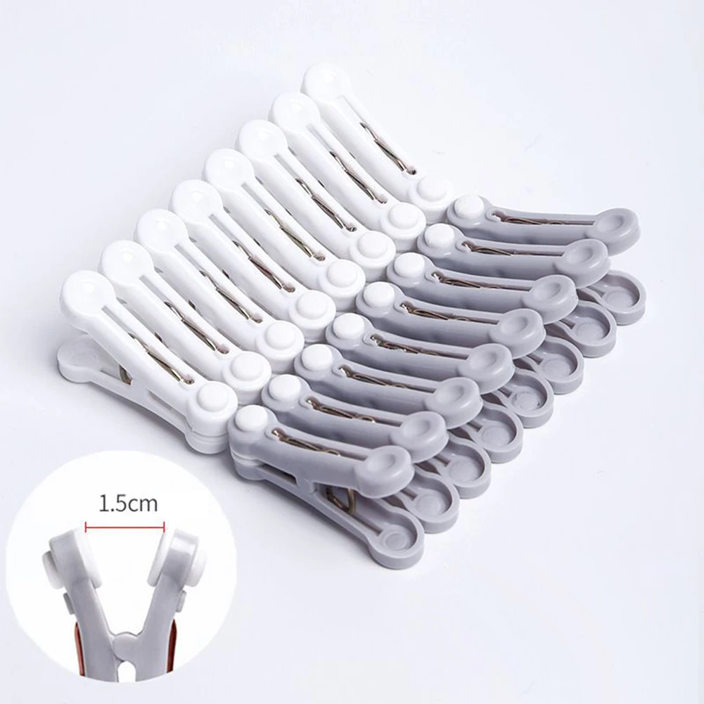 16pcs Non-Marking Drying Clip Windproof Clothes Fixed Soft Rubber Multifunctional Laundry Drying Beach Towel Clips Clothes Pegs