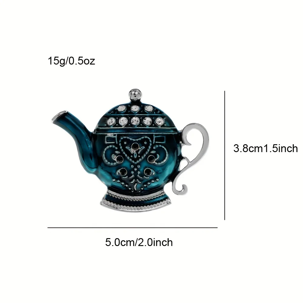 CINDY XIANG Enamel Teapot Pin Rhinestone Creative Design Fashion Brooches For Women 2 Colors Available Good Gift