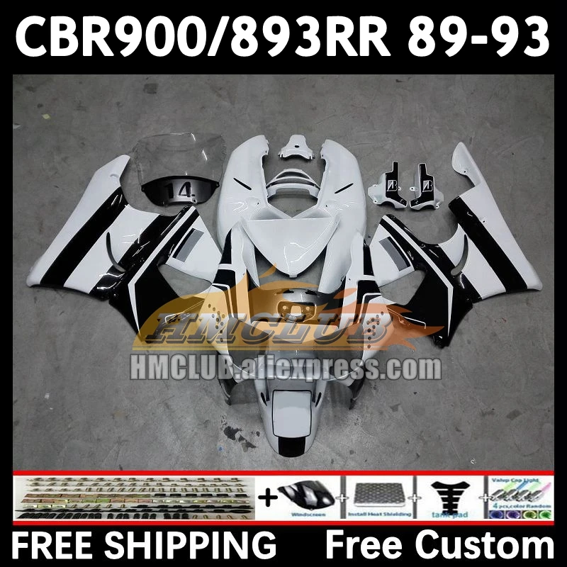 Fairing For HONDA CBR 893RR CBR900RR CBR900 CBR893 RR 71No.54 CBR893RR 89 90 91 92 93 1989 1990 1991 black white 1992 1993 Body