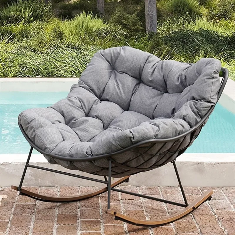 Outdoor Rocking Chair Balcony Adult Home Leisure Lazy Sofa Recliner Single Seat Comfortable Relaxation Furniture for Patio