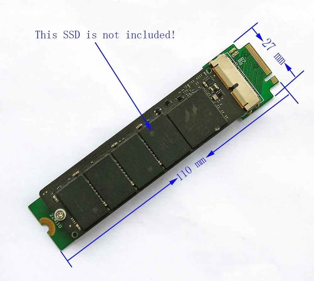 SSD To M.2 Suitable for 2013 2014 2015 2016 MACBOOK A1466 A1465 Air Mac Pro SSD To M.2 NGFF M-key 16+24pin A1465 A1466 A1502