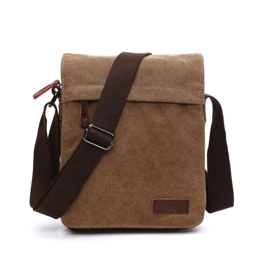 

【New style】- retro one-shoulder -shoulder canvas bag Men's fashionable one-shoulder shoulder bag Large capacity outdoor commuti