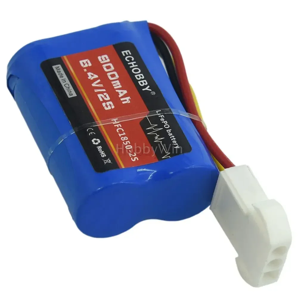 6.4V 2S 900mAh HFC18500 batteria LiFePO EL4.5-3P spina femmina per RC Buggy Car Truck Speed Boat