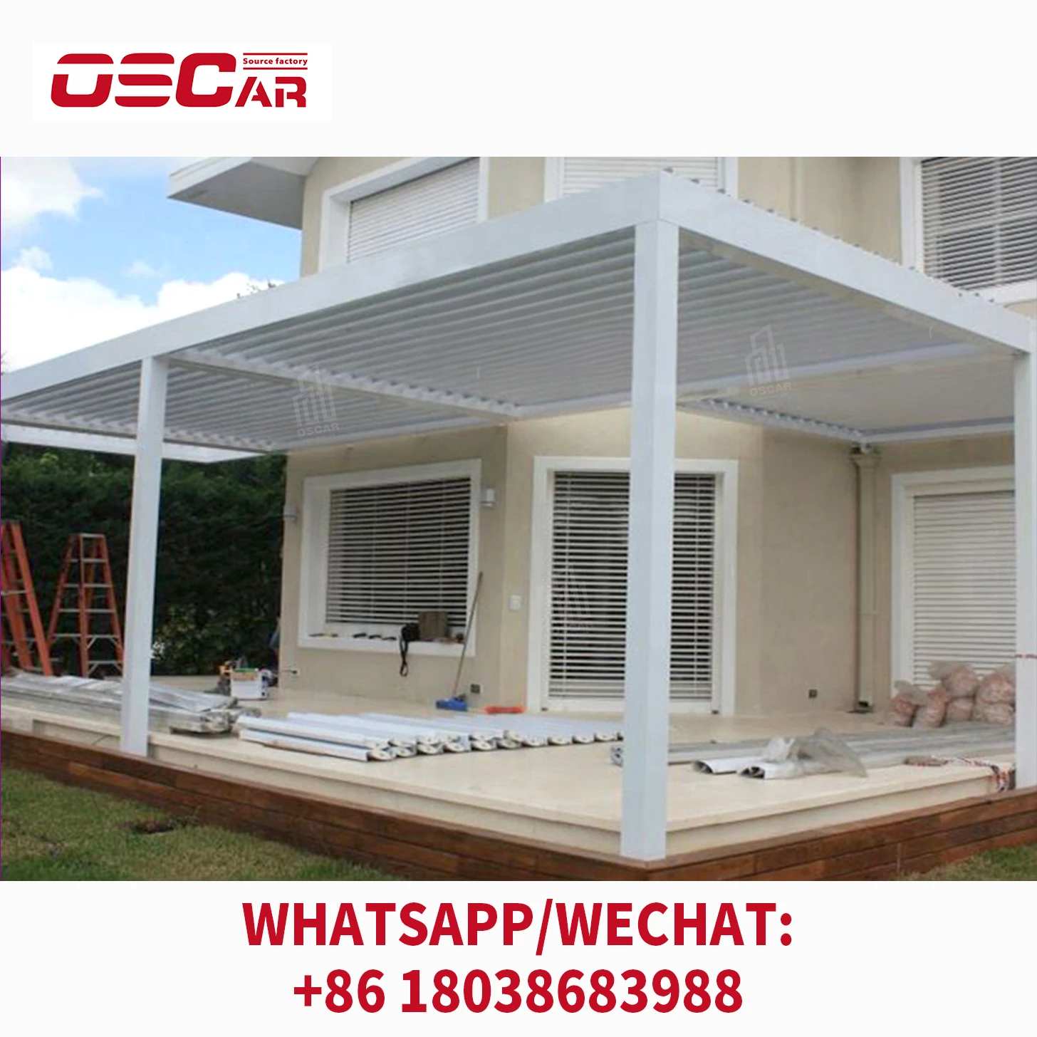 Double top double track 3.65x6 modern wholesale large garden metal aluminum pergola gazebo outdoor