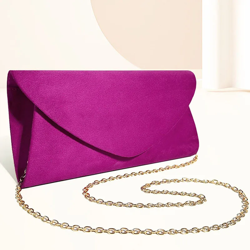 Elegant Flannelette Envelope Clutch Handbag Fashion Women Evening Wedding Party Messenger Wallet Shoulder Purse for Lady Banquet