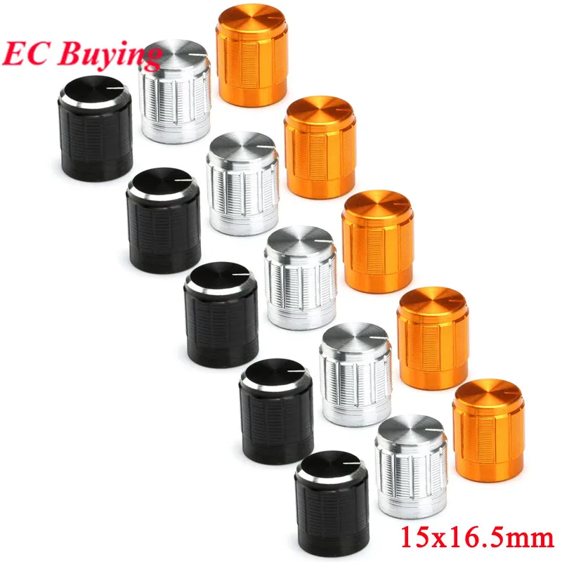 1 szt.-20 szt. Pokrętło potencjometru Aluminiowe nakładki na pokrętła Średnica 15MM 15x16.5mm Srebrny Złoty Czarny Kolor Kolorowe Elementy Elektroniczne