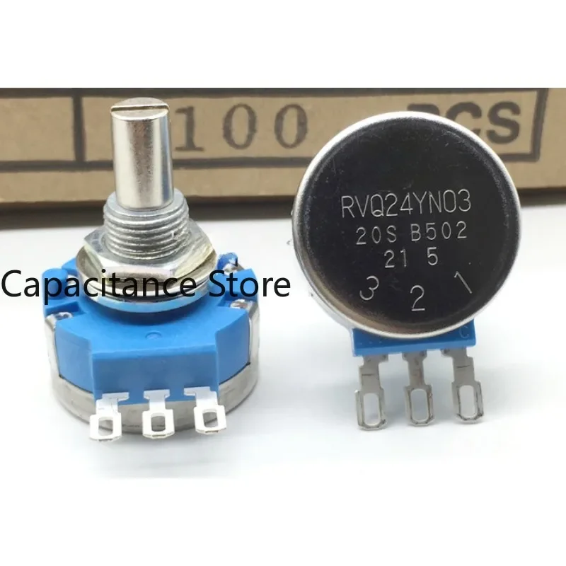 

5PCS High life potentiometer RVQ24YN03-20SB502 20 round shaft