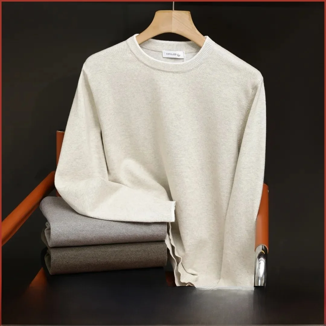 

Kept! Skin-friendly Elastic! Men's Casual round Ne Knitted Sweater Autumn Winter Base Layer Faionable Polyester ...