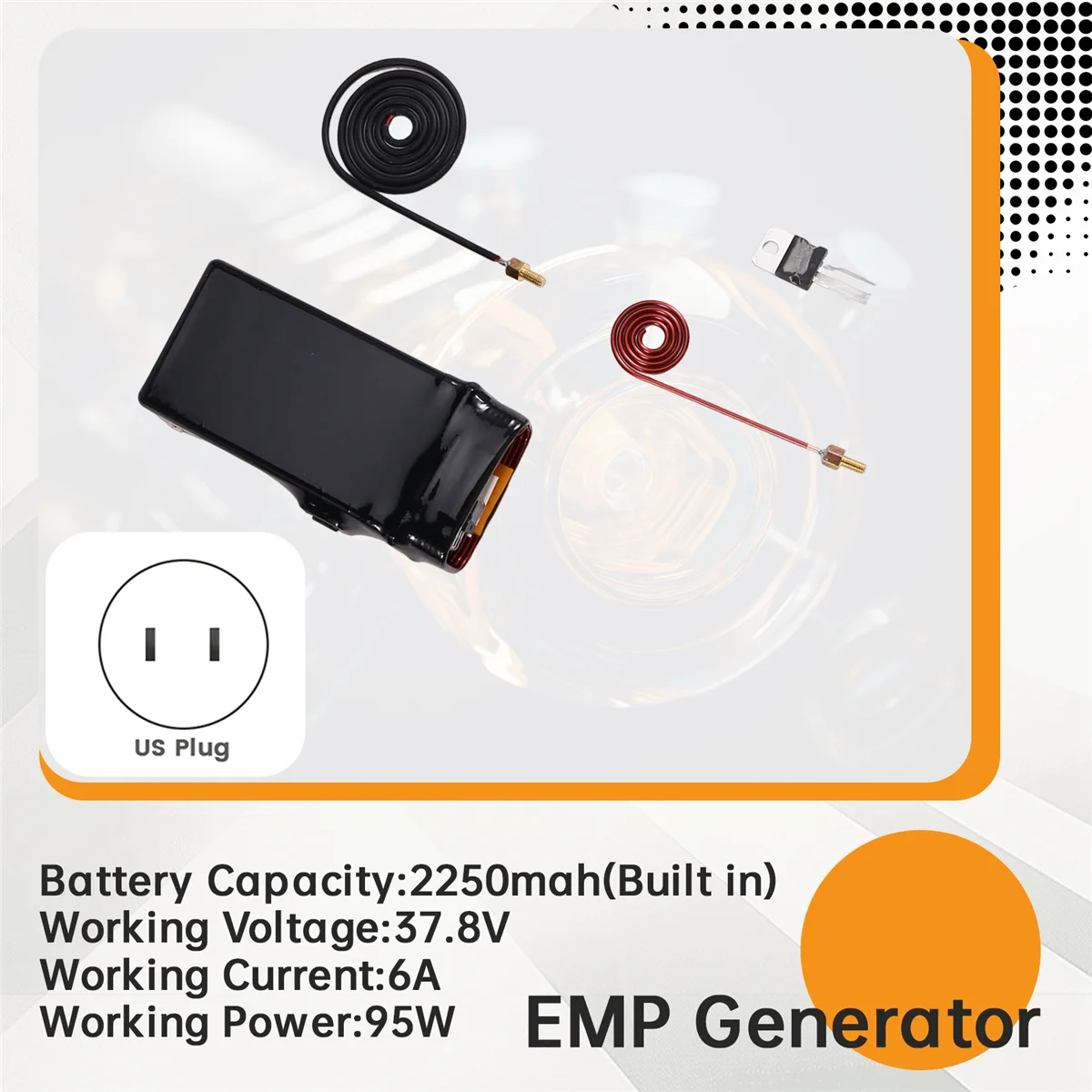 كاشف المصباح الكهربائي 150 ميجا هرتز EMP مولد مولد النبض الكهرومغناطيسي الارسال مع شاحن الولايات المتحدة التوصيل
