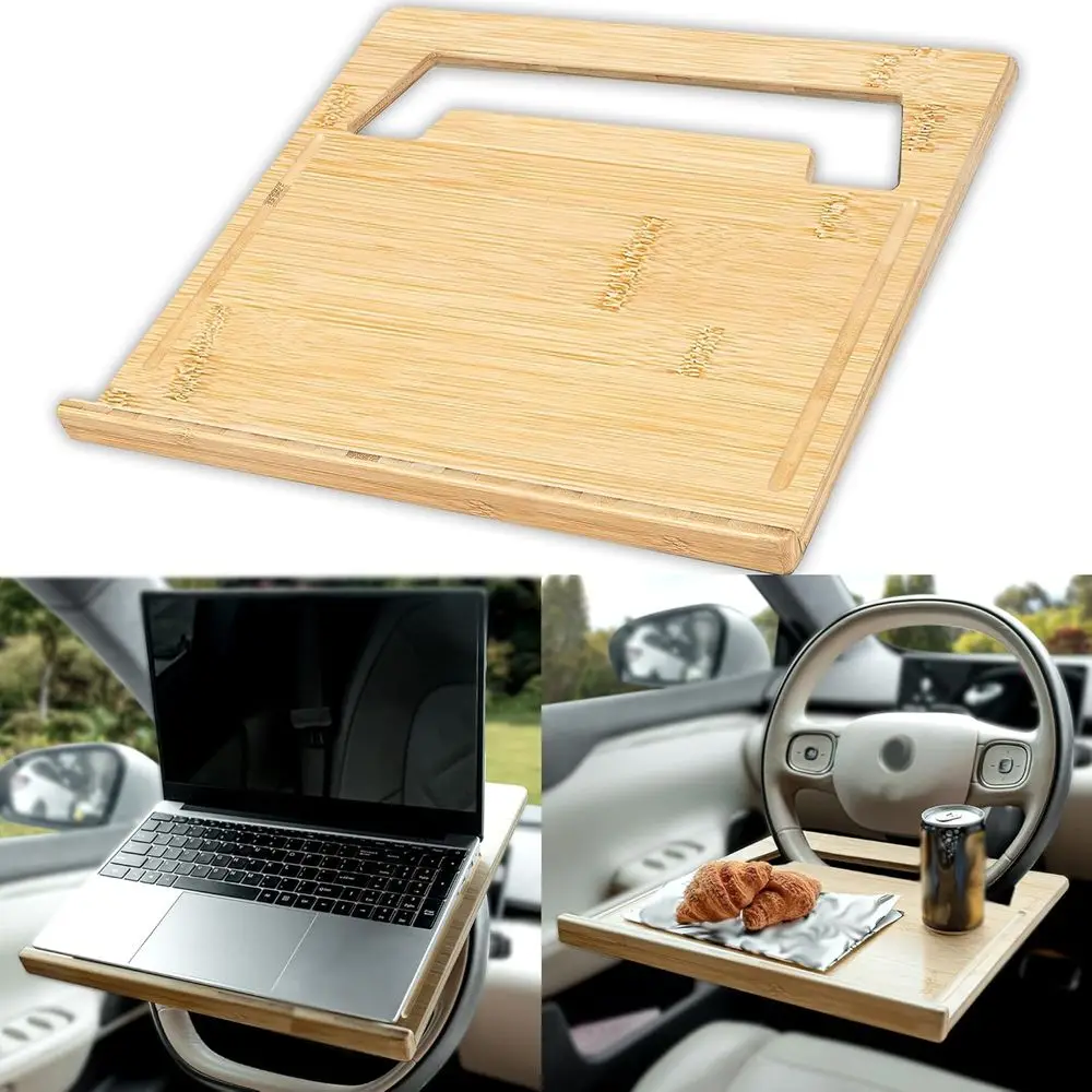

Versatile Car Steering Wheel Tray: Portable Table for Meals, Laptop, and Work on the Go