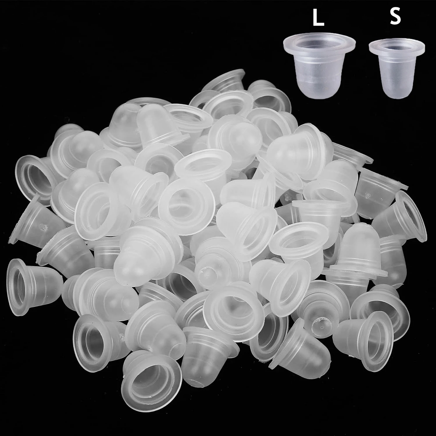 1000/500/100PCS Tattoo Ink Cup Caps Weiche Silikon Microblading Tattoo Pigment Halter Container für
