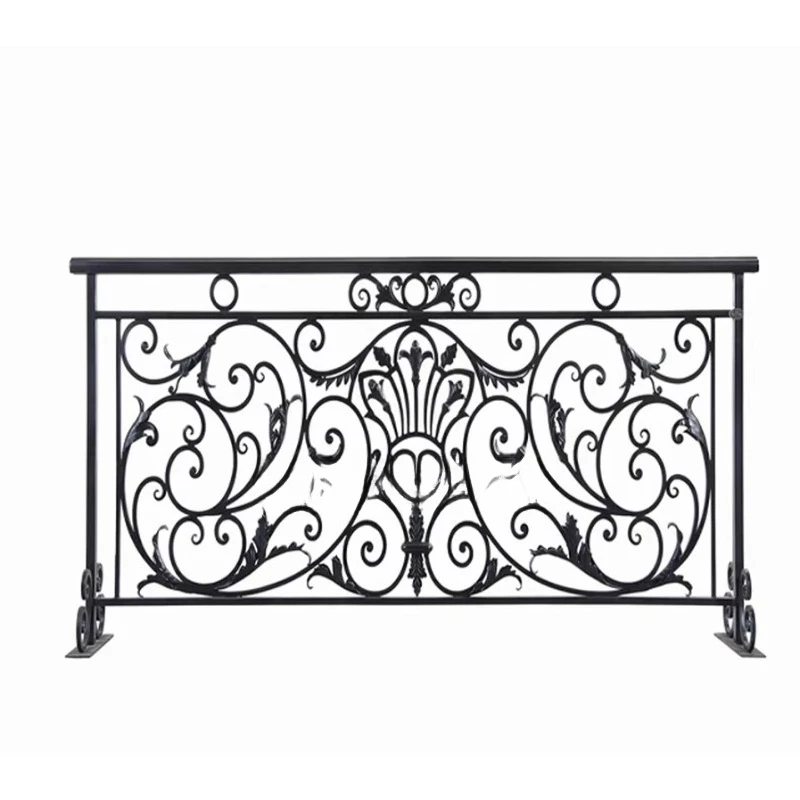 Antique black wrought iron balcony railing