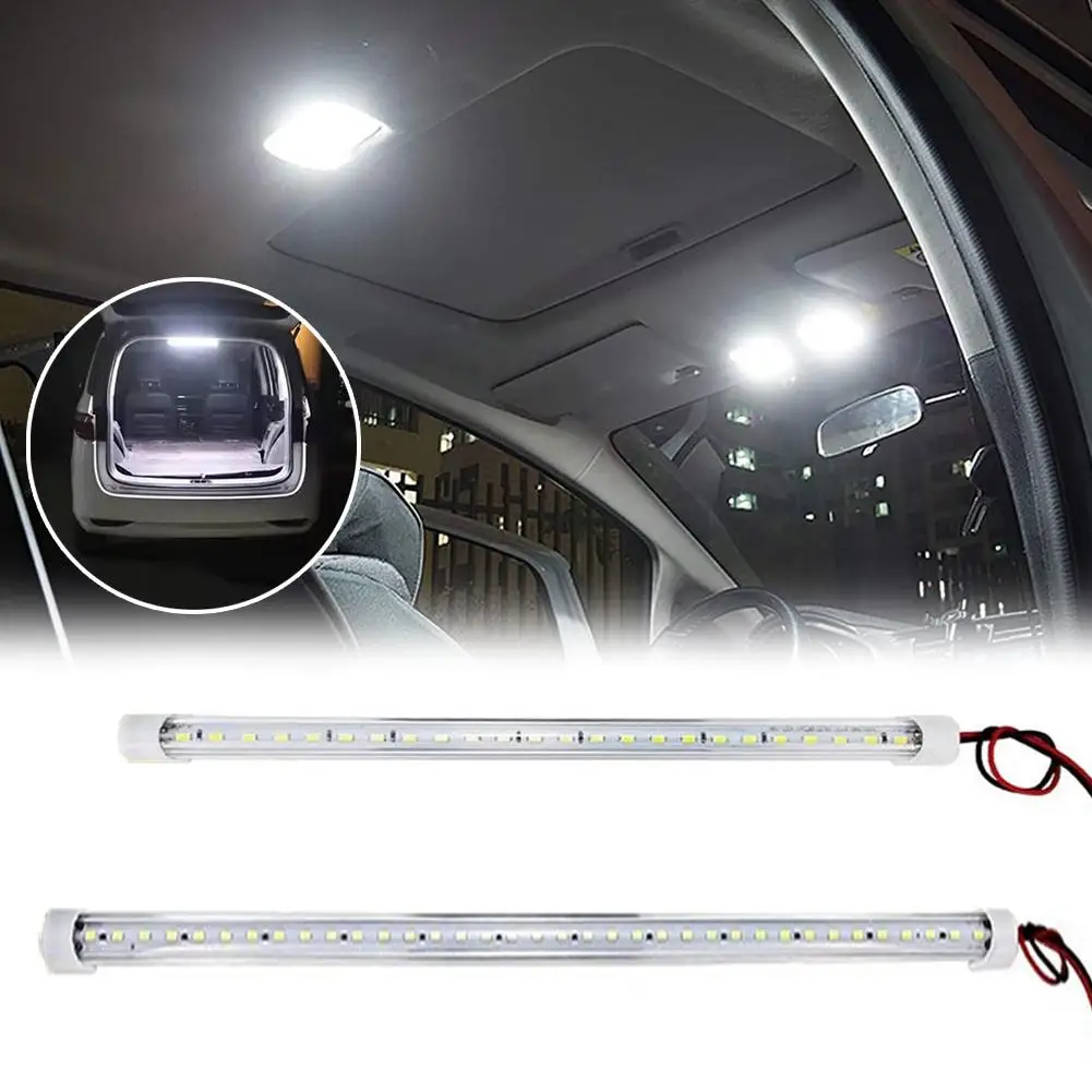 

12/24V Car LED Interior Light Bar Super Bright Strip Light For Car Roof Trunk Van Universal Auto Reading Lamp Interior Light Bar
