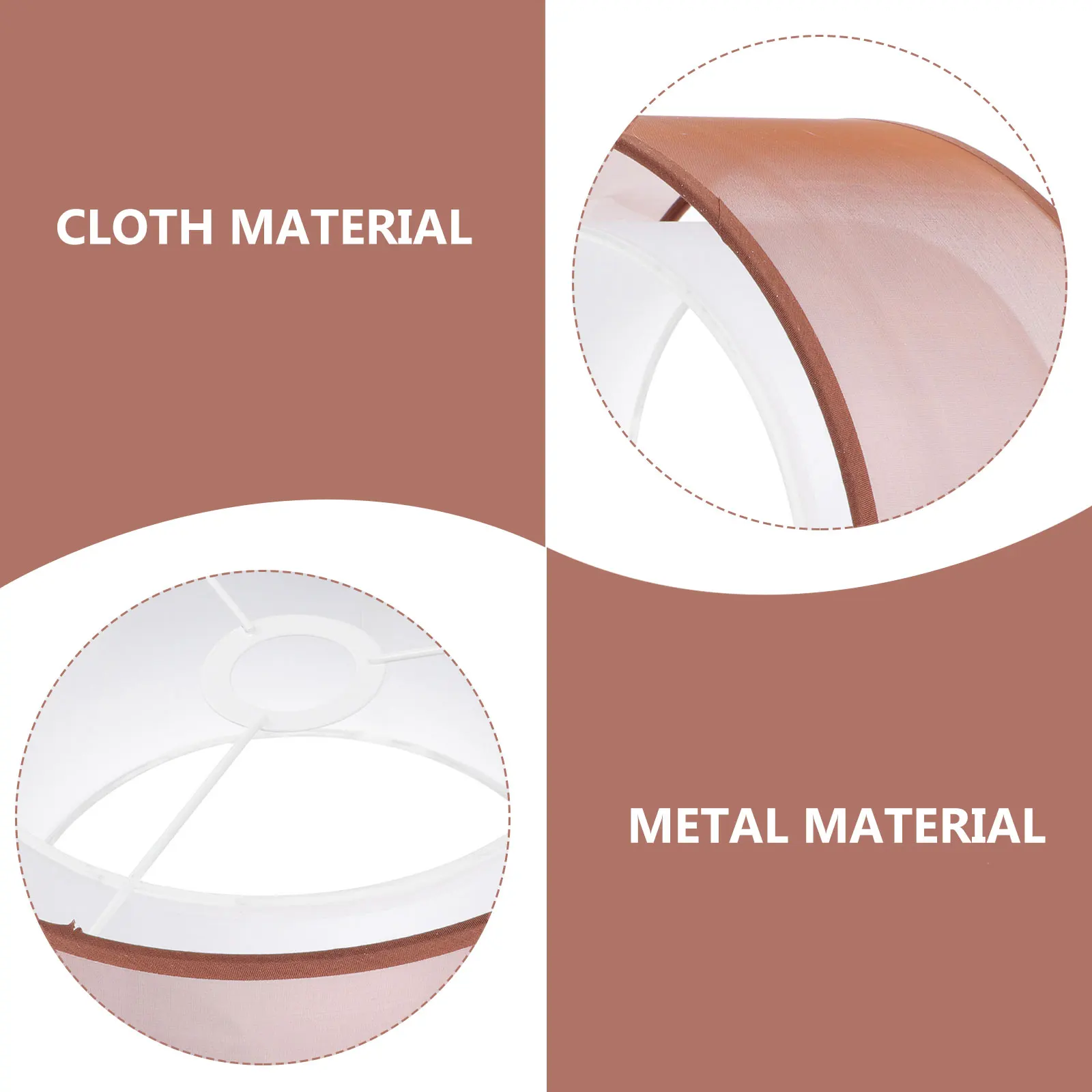 

Coffee Brown Lampshade Double Layers Cloth Cover Bedside Lamps Fabric Light Accessory Bedroom Dust Protection Easy Installation