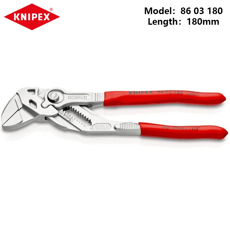 KNIPEX Tools Pliers Wrench Adjustable High-quality Material Plumbing Plier 8603125 8603150 8603180 8603250 8603300 8603400