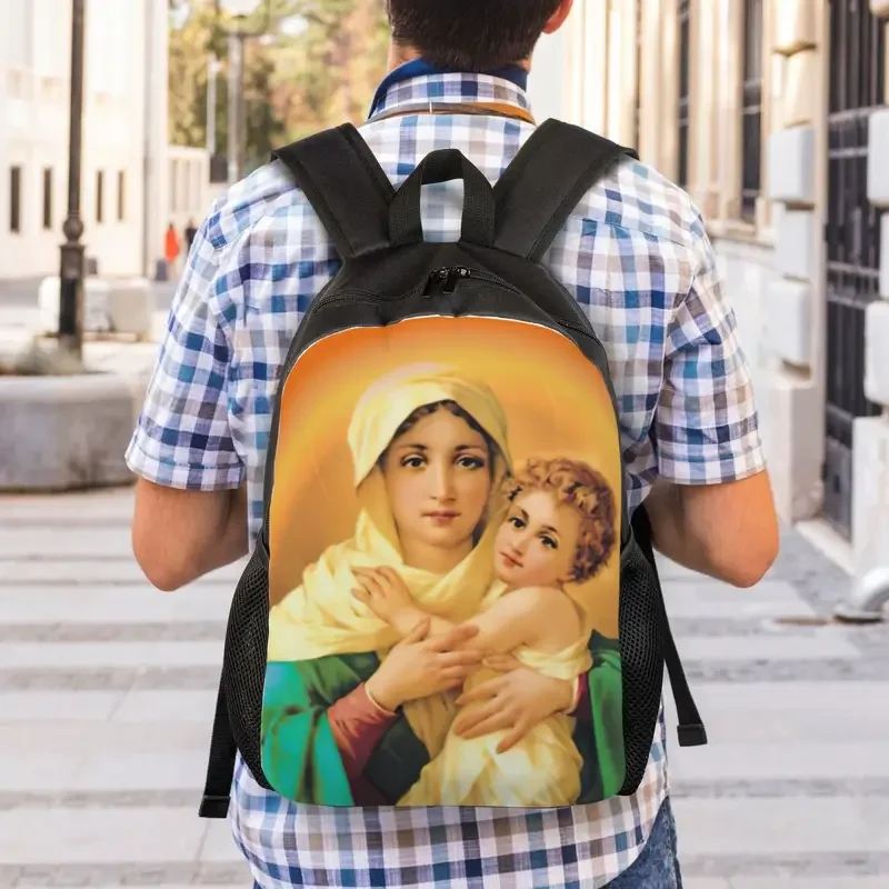 Customized Our Lady Of Schoenstatt Backpack Women Men Waterproof School College Virgin Mary Catholic Saint Bag Print Bookbags