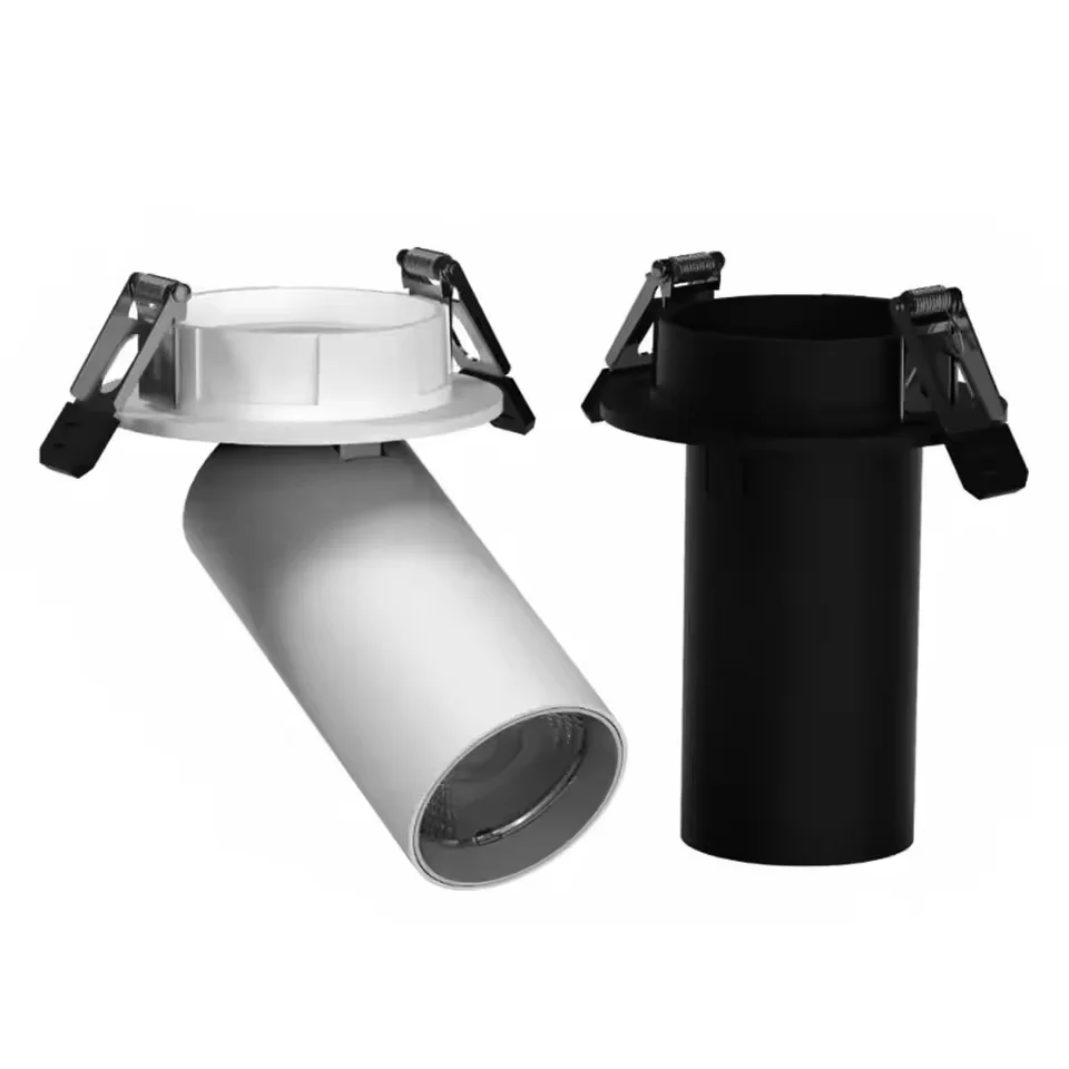 Dimmable recessed folding spotlight 360 degree can rotate10W15W20W25W.AC110-240V cylindrical ceiling light