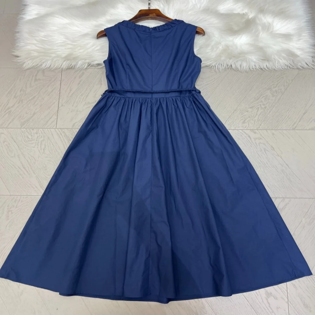 Women's Summer Navy Blue Sleeveless Dress