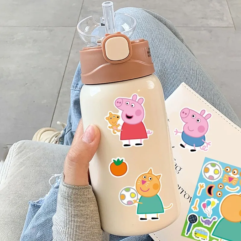 16PCS Peppa Pig family assembly puzzle cartoon stickers, pink and blue parent-child educational toys, diy companion gifts 2026 view 4