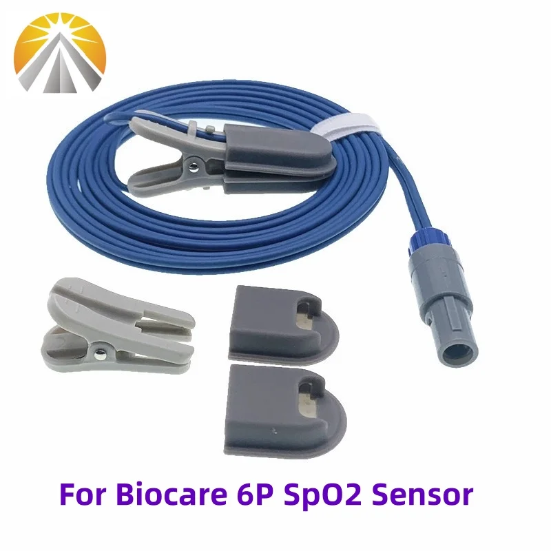 6 Pin SpO2 Sensor Adult Child Neonate Pediatric Type For Biocare iM7 iM8 iM12 iM15 Reusable SAO2 Probe Long Wire Single Slot