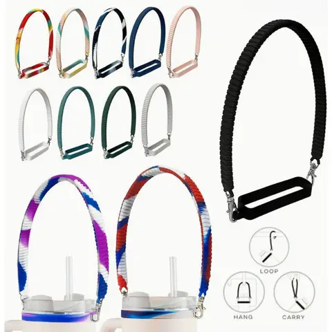 Water Bottle Handle Water Bottle Sling Carrier Holder Strap Soft Durable Silicone for Most 8-40oz Bottles for Cup Accessories