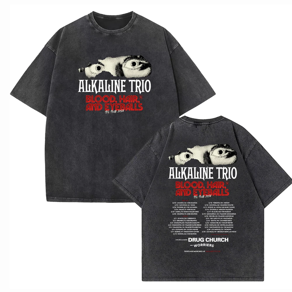 

Alkaline Trio Tour 2024 Shirts Harajuku Vintage O-Neck Short Sleeve Cotton Man Woman T-Shirts Gift Tops