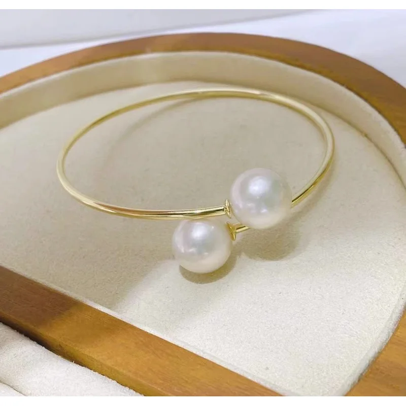 Gorgeous AAAAA Huge 10-11mm Round South Sea White  pearl bracelet 925S