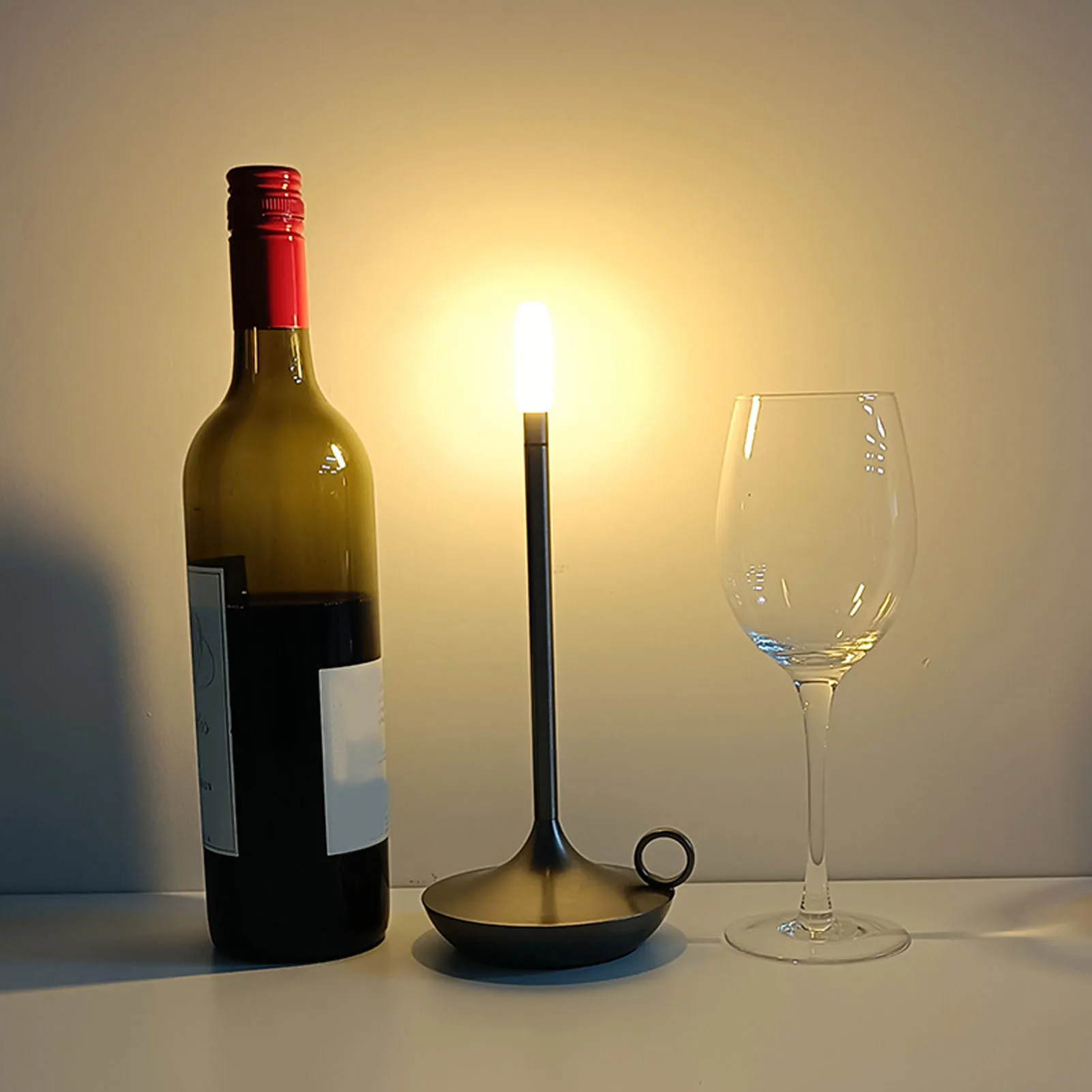 Cordless Table Lamp Innovative Candle Shape 3 Levels Brightness Dimmable Rechargeable LED Desk Lamp Portable LED Table Lamp