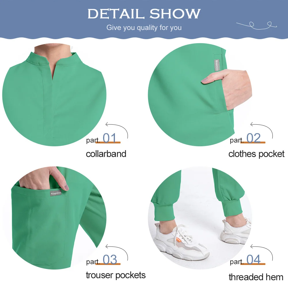 High Quality Medical Uniforms Women Scrubs Sets Nursing Accessories Hospital Beauty Salon Spa Work Clothes Suit Surgical Gowns