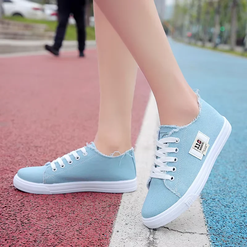 Women\'s Shoes Spring White Shoes Comfortable Student Sports Flat Shoes Sports Shoes Fashionable Casual Canvas Shoes for Women