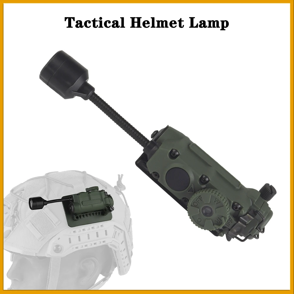 Tactical Helmet Lighting Lamp White Flashlight、IR And Red/Blue/Green Color Light Mode，Fast Helmet ARC Rail For Hunting Hiking