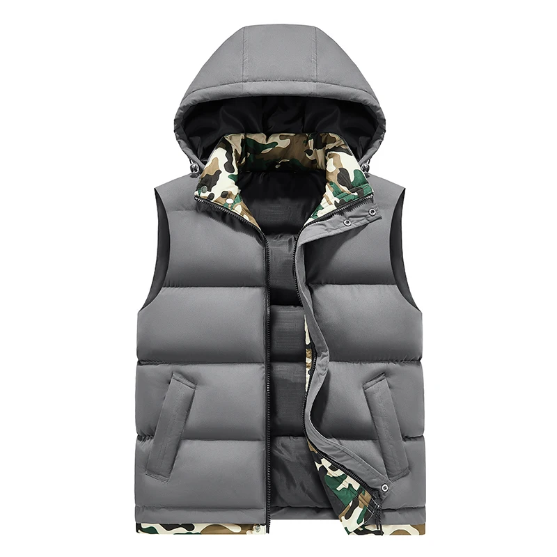 

Winter Outdoor Men High-quality Sports Fitness Running Hooded Sleeveless Vest Comfortable Fashionable Trendy Warm Corduroy Vest