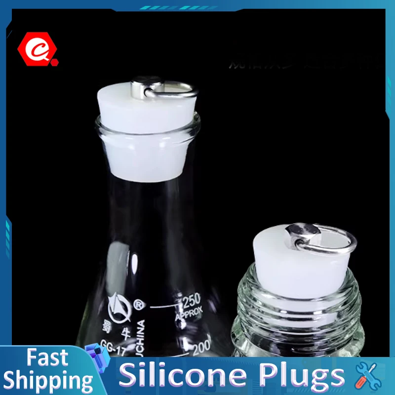 White Conical Silicone Plugs With D Ring Handle Tube Hole Sealing Plug For Blocking Sink Drainage Pipe Pool floor drain Stopper